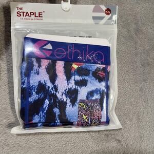 Ethika Boxer Briefs Mens 4XL Blue Pink Leopard Staple Fit Stretch Underwear New